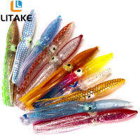 Litake 10ชิ้น/แพ็คปลาหมึกนุ่มชุดเหยื่อตกปลาสำหรับ Jigs 8เซนติเมตรผสมสีปลาหมึกเรืองแสงกระโปรง