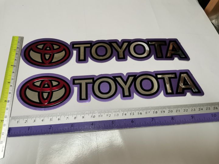 สติ๊กเกอร์ฟอยด์-ปั๊มนูน-คำว่า-toyota-ติดรถ-แต่งรถ-โตโยต้า-sticker-สวย