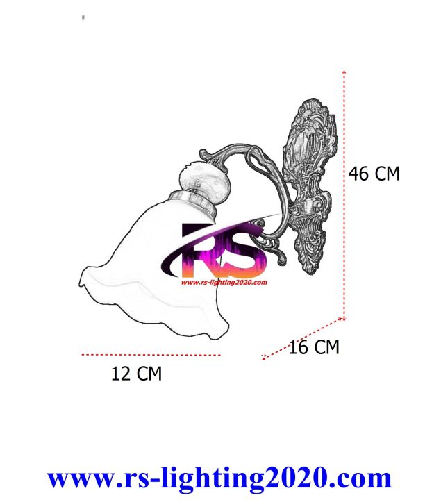 โคมไฟกิ่งผนังภายในบ้าน-วินเทรด-คลาสสิค-แก้ว-rs-8562-1-ไม่รวมหลอดไฟ