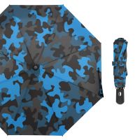 Blue Camouflage Automatic Open Close Portable Umbrella Rain Women Windproof Anti-UV Three Folding Umbrella Parasol Parapluie