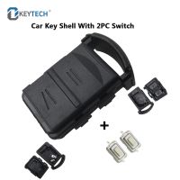 Okeytech เคสฝาครอบกุญแจรถยนต์รีโมท Fob 2ปุ่ม &amp; 2ที่ยึดแบตเตอรี่สวิตช์ไมโครสำหรับ Vauxhall โอเปิลคอร์ซ่า Agila Meriva Combo