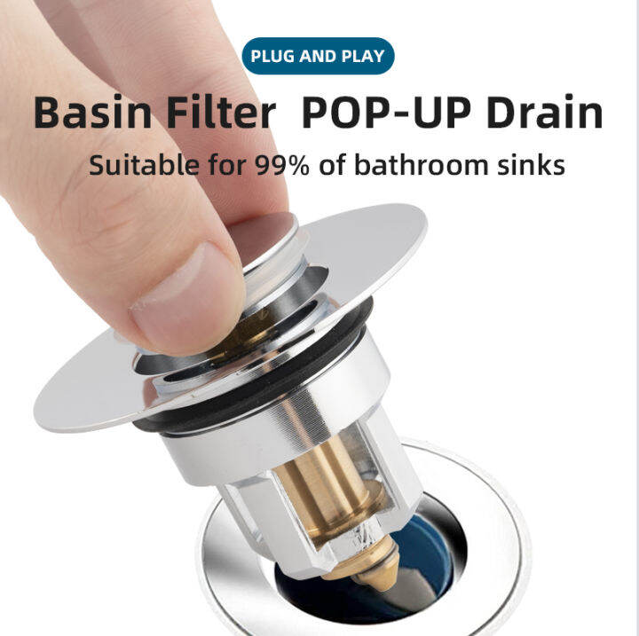 TZT MALL Plug Cover Bathroom Sink Drain Stopper Popup Drain Filter