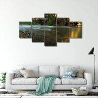 River Glacier In Montana ภูมิทัศน์ธรรมชาติ Scenic Gallery 5ชิ้นภาพภาพวาดผ้าใบ Wall Art Home Decor โปสเตอร์5แผง