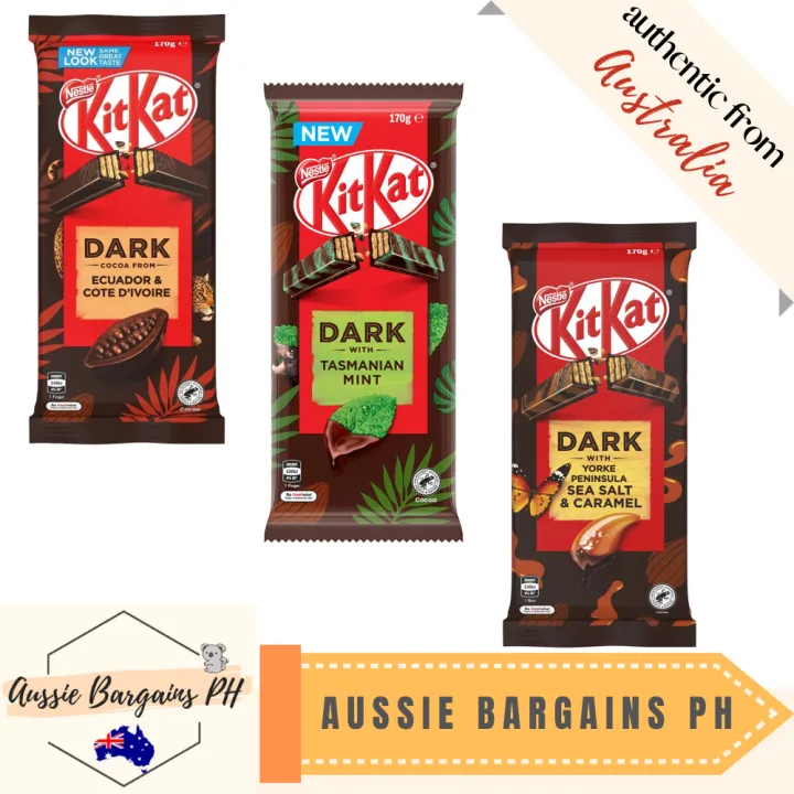 Nestle Kitkat Dark Chocolate Block 170g Mint, Sea Salt Caramel