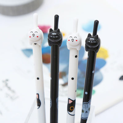 36Pcs Korean Funny Black Cat Pens Cute Kawaii Pen Ballpoint Blue Ink Back to School Rollerball Cool Stationery Stuff Thing Goods