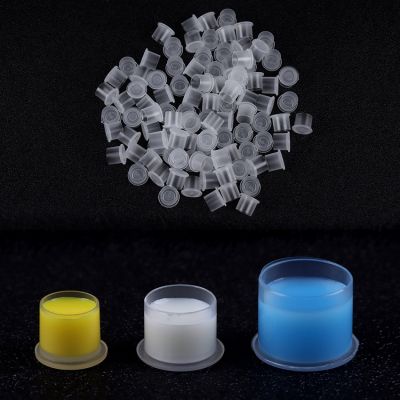 【CW】✸  100PCS/Pack Plastic Ink Cup Holder Pigment With Bottom Embroidered Accessories