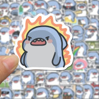 60 Zhang Obesity Shark Little Shark Facial Expression Bag Cartoon Cute Journal Stickers Funny Graffiti Waterproof Self-Adhesive Stickers