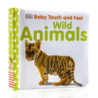 DK produces baby touch and feel: wild animals original English picture book for childrens English Enlightenment touch paperboard book, which cant be torn, sensory training for 0-3 years old, early education and wisdom