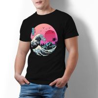 The Great Wave Cyberpunk T Shirt Y2K Fun Cotton Tshirt Graphic Tshirt Men