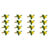 16Pcs Simulation Lemon Plant Napkin Ring Fruit Meal Buckle Hotel Model Room Napkin Ring