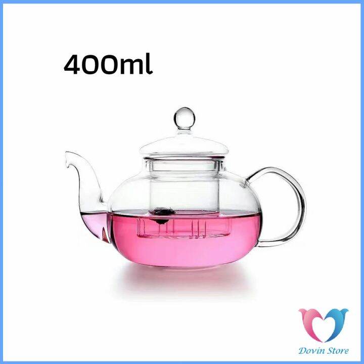 กาชงชา-ทนต่ออุณหภูมิสูง-กาน้ำชา-แก้วคุณภาพสูง-400ml-600ml-glass-teapot-dovin-store