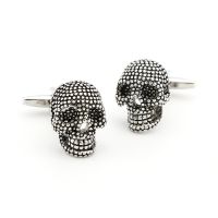 【YF】 Mens Punisher Skull Cuff Links Copper Material Black Color