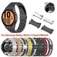 ▽✌◙ ไม่มีช่องว่างสำหรับ Samsung Galaxy Watch 4 Classic 46mm 42mm/Watch4 44mm 40mm Wrist Band Curved End Metal Bracelet