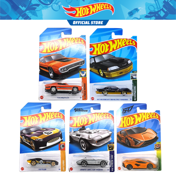 Hot Wheels Basic Car (FORD PRO STREET, FAST FELION, 71 PLYMOUTH GTX ...