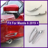 Accessories Chrome Exterior Refit Kit Rearview Mirror Strip Rear Fog Lamps Lights Frame Cover Trim Fit For Mazda 6 2019 2020