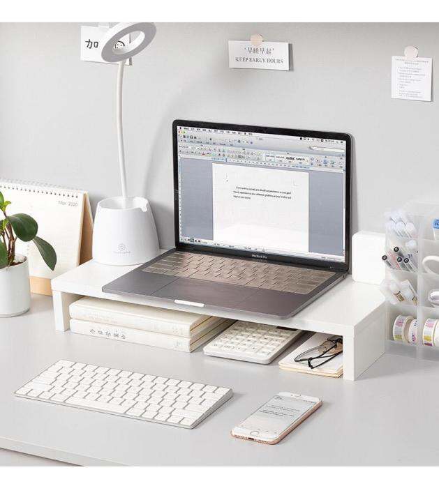 White Riser Stand Computer Desktop Monitor Riser Lazada