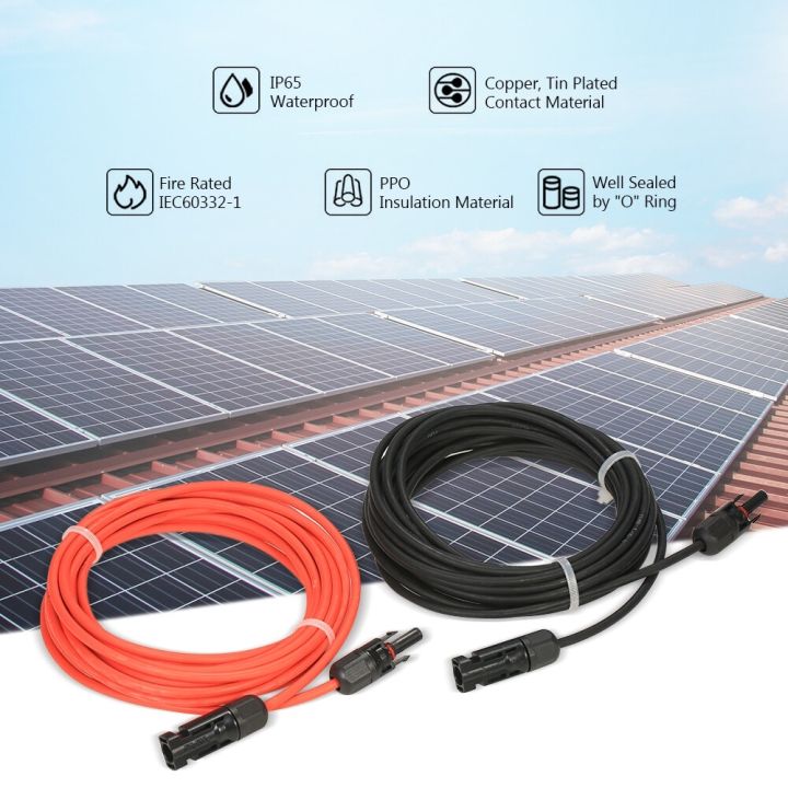 Solar : MC4 Solar Extension Cable 10 Gauge, 10 Feet, One Pair