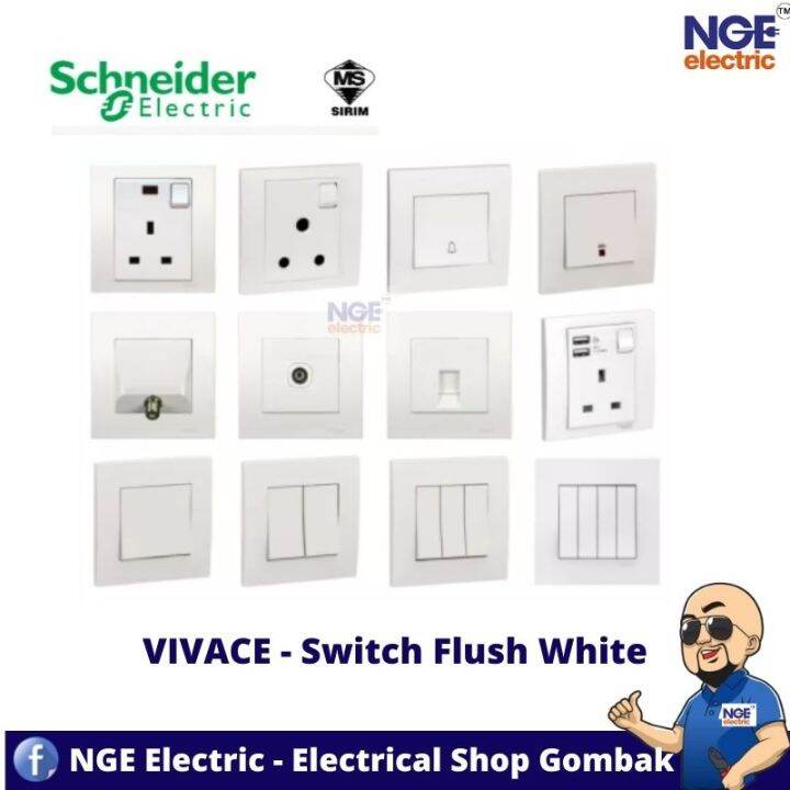 SCHNEIDER CLIPSAL VIVACE 13A/15A/1GANG 20A/1GANG/2GANG 250V 3PIN SWITCH ...