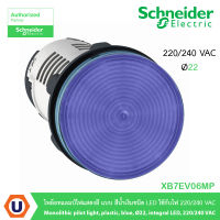 Schneider Electric XB7EV06MP ไพล็อทแลมป์ไฟแสดงสี แบบสีน้ำเงินชนิด LED ใช้กับไฟ 220/240 VAC Monolithic pilot light, plastic, blue, Ø22, integral LED, 220/240 V AC สั่งซื้อได้ที่ร้าน Ucanbuys