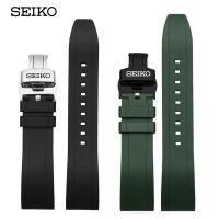 Suitable For Seiko No. 5 Watch Strap Silicone Male Green Water Ghost Cocktail Abalone Canned Butterfly Buckle Rubber 20 22mm