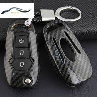 Xincan คาร์บอนไฟเบอร์ Key Fob Case Cover Hard Shell Chain สำหรับ Ford Mondeo Ranger Explorer