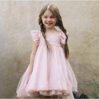 2022 Kids Butterfly Dresses for Girls Summer Children Flower Fairy Dress with Angel Wings Boutique Teenager Prom Evening Costume