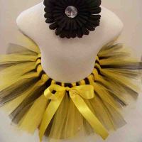 Baby Girls Tutu Skirt Yellow and Black Tulle Skirt Toddler Infant Mini Skirt Baby Birthday Party Skirt Photo Prop Outfit Dress