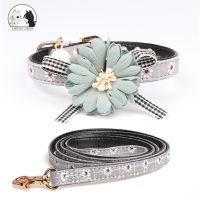 【CW】 Dog Collar Leash Set Adjustable Collars for Small Medium Dogs Leather Necklace Accessories
