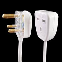 16A 250V แอฟริกาใต้ SABS ประกอบปลั๊ก UK Socket สายไฟสีขาว3G1.5 Square SG MY Extension Cord 0.5M/1M/2M