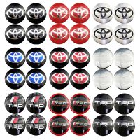 4Pcs ศูนย์ล้อรถ Hub ฝาครอบสติกเกอร์ Auto ยางตรารถยนต์ Decal 56มม.สำหรับ Toyota TRD VXR Hilux Fortuner Wigo Avanza Innova Camry Corolla Agya Rush วีออสยาริส ATIV RAV4 Etios Sienta C-HR Alphard Vellfire Altis Calya Hiace PRADO Highlande