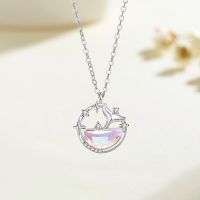 Original Whale Into The Sea Necklace For Women 925 Sterling Silver Fishtail Collarbone Chain Rose Gold Zircon Jewelry