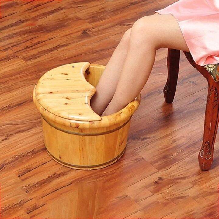 ☢ Foot Bathtub Wooden Bucket Foot Bath Barrel Foot Soaking Basin Spa