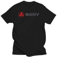 Large mens short sleeves Sany Logo Horizontal White Tshirt Men Tee 4XL.5XL.6XL