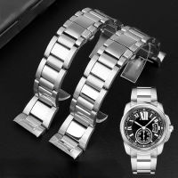 สำหรับ Cartier Calibre W7100037W71000417100015 Metalc นาฬิกาสร้อยข้อมือสแตนเลสคุณภาพสูง23มม. สายนาฬิกาผู้ชายสายนาฬิกา