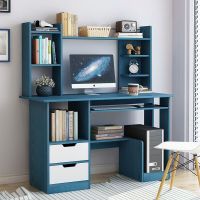[COD] Computer desktop home with bookshelf desk combination simple student bedroom rental office writing