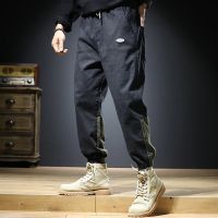 Ready Sweatpants loose middle- pants men Qiu dong season Japanese men casual pants pants haroun pants leg pants beam male young men loose big yards pants black tide