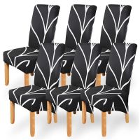 Dining Room Chair Covers Slipcovers Set of 6, Stretch Removable Washable Dining Chair Protector Decoration Cover