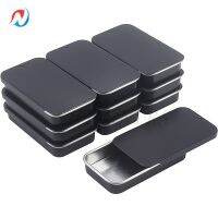 50Pcs 10Ml Mini Black White Slide Top Tin Containers Portable Rectangular Box For Crafts Storage DIY Lip Balms And Solid Perfume