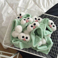 【cw】 Net Red Wind Girl Hair Band Selling Cute Mint Green Sesame Street Big Stereo Eyes Velcro Face Washing Headband ！