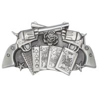 Revolver Belt Buckle Playing Card Roses Belt Buckle Waistband DIY Components for 3.8cm 4cm Belt Belts