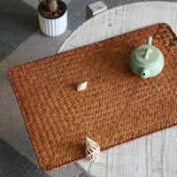 1pc Woven Rattan Coasters Set Handmade Table Mat Placemat Coffee Tea Cup Coaster Pot Bowl Pad Base Kitchen Mugs Trays