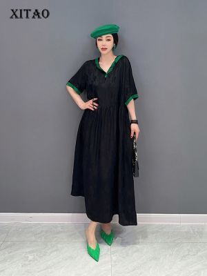 XITAO Dress Black Casual Loose  Women Hooded Dress