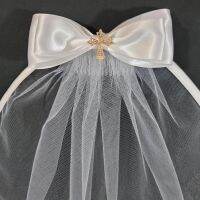 1st First Holy Communion church Wedding Flower Girl Dress Up decoration Confirmation cross Bow Veil Baptism Christening gift