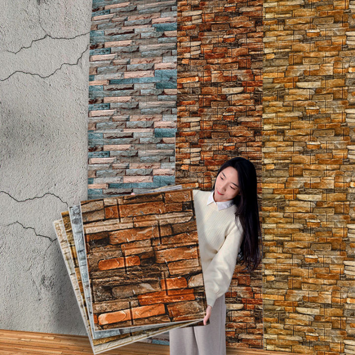 70x38cm 3D Wall Stickers Self Adhesive Foam Brick Room Decor DIY 3D  Wallpaper Wall Decor Living Wall Sticker For Kids Room - AliExpress