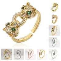 【YF】 New Fashion Big Animal Ring For Women Girl Party Jewelry Gold Color Cubic Zirconia Hollow Leopard Open Adjustable snake