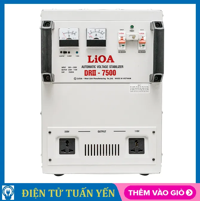 Ổn áp 1 pha Lioa DRI-7500II 7.5KVA ổn định dòng điện, tiết kiệm năng lượng - Hàng chính hãng