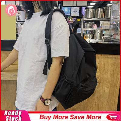 กระเป๋าถือความจุขนาดใหญ่ของผู้หญิงแฟชั่นกระเป๋าเป้สะพายหลังสไตล์นักเรียนสีทึบ