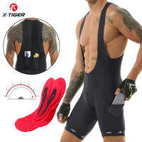 X-Tiger Men S Cycling Bib Shorts With Pocket UPF 50รุ่นล่าสุด Quick-Dry Polyester Comitive Edition Series Bib Shorts