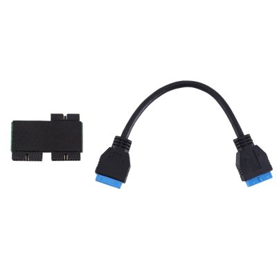 USB 3.0 19PIN One-To-Two Hub Accessory Component with Chip and Modular Cable Design USB 19PIN HUB Motherboard 19PIN Extension Cable 1 to 2