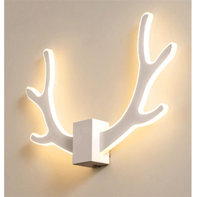 Creative Deer Antler Acrylic LED Wall Lamp for Bedroom Bedside Living Room Aisle Corridor Stairs Modern Indoor Sconce Wall Light